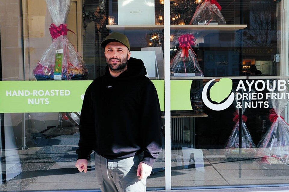 Owner Amir Hosh stands outside Ayoub’s Dried Fruit and Nuts on North Vancouver’s Lonsdale Avenue. The specialty store is stocked up with goodies for Yalda Night. | Hamid Jafari / North Shore News